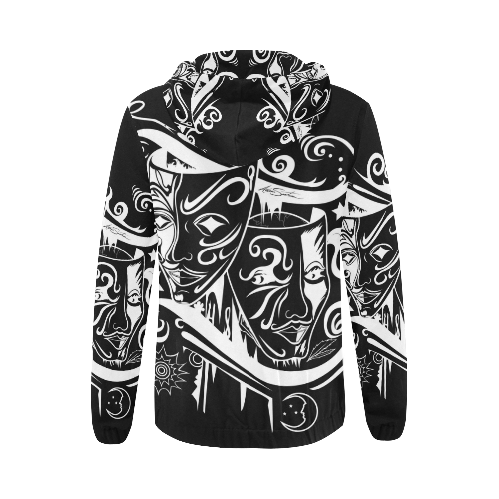 Zodiac - Gemini All Over Print Full Zip Hoodie for Women (Model H14)