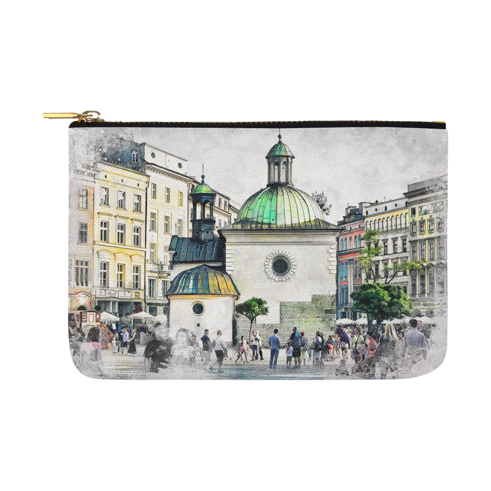 Cracow Krakow city art Carry-All Pouch 12.5''x8.5''