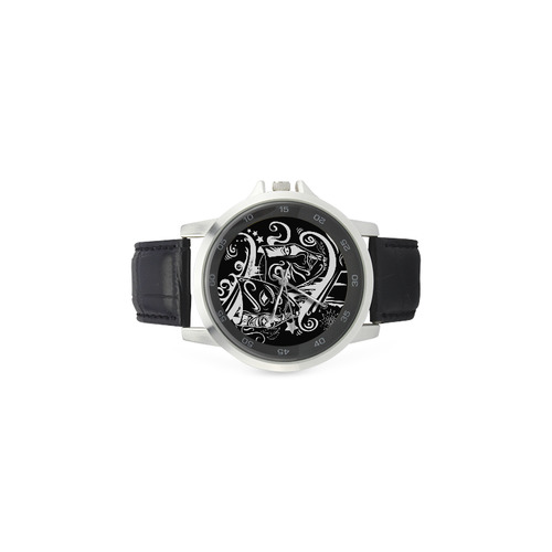 Zodiac - Gemini Unisex Stainless Steel Leather Strap Watch(Model 202)