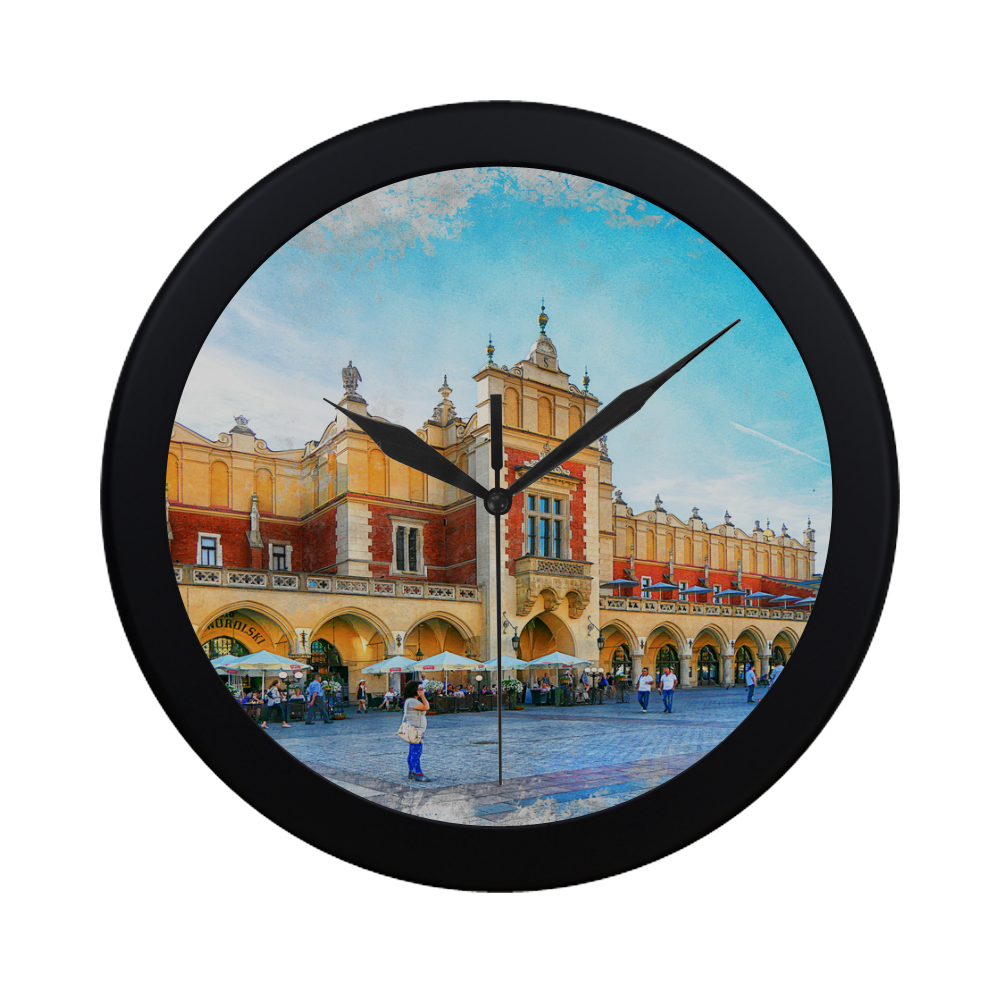 Cracow Krakow city art Circular Plastic Wall clock