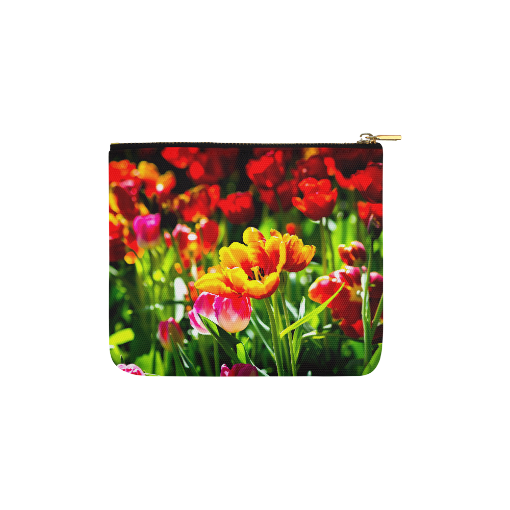 Tulip Flower Colorful Beautiful Spring Floral Carry-All Pouch 6''x5''