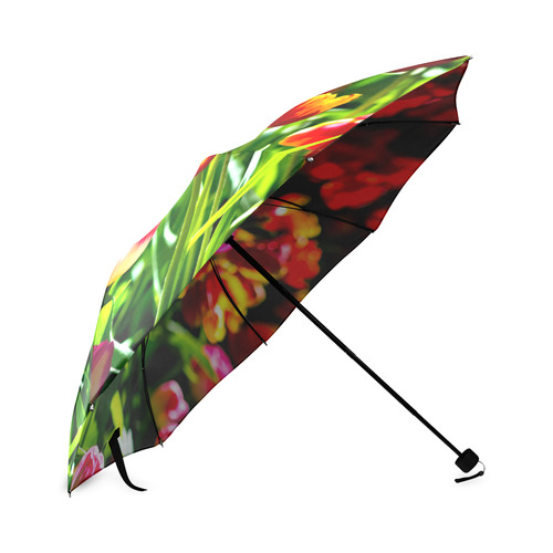 Colorful tulip flowers chic spring floral beauty Foldable Umbrella (Model U01)