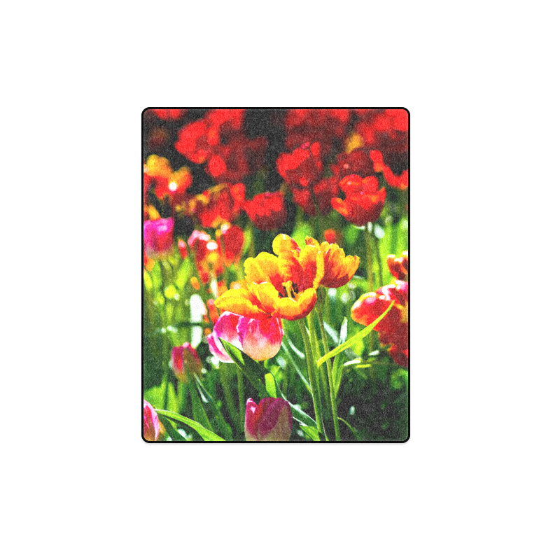 Tulip Flower Colorful Beautiful Spring Floral Blanket 40"x50"