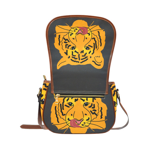 Funny Clever Cunning Wild Tiger Cat Animal Cute Saddle Bag/Small (Model 1649) Full Customization