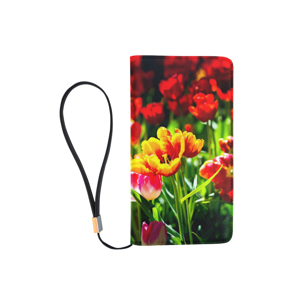 Colorful tulip flowers chic spring floral beauty Men's Clutch Purse （Model 1638）