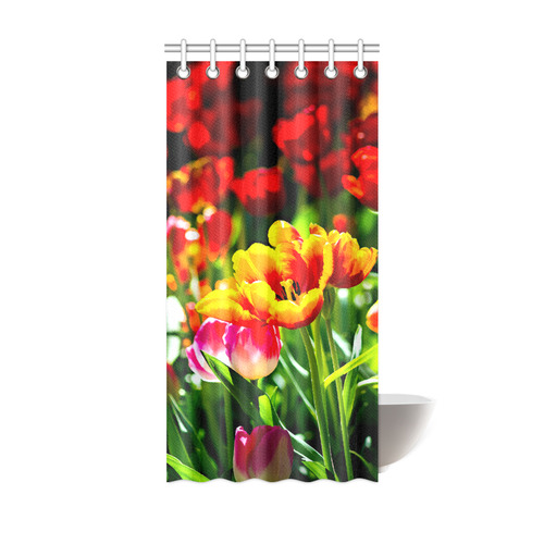 Tulip Flower Colorful Beautiful Spring Floral Shower Curtain 36"x72"