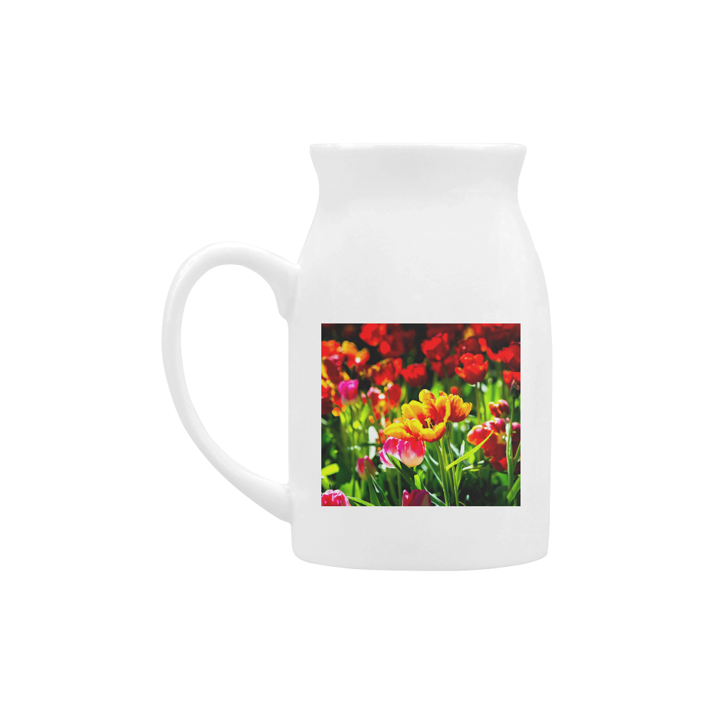 Tulip Flower Colorful Beautiful Spring Floral Milk Cup (Large) 450ml