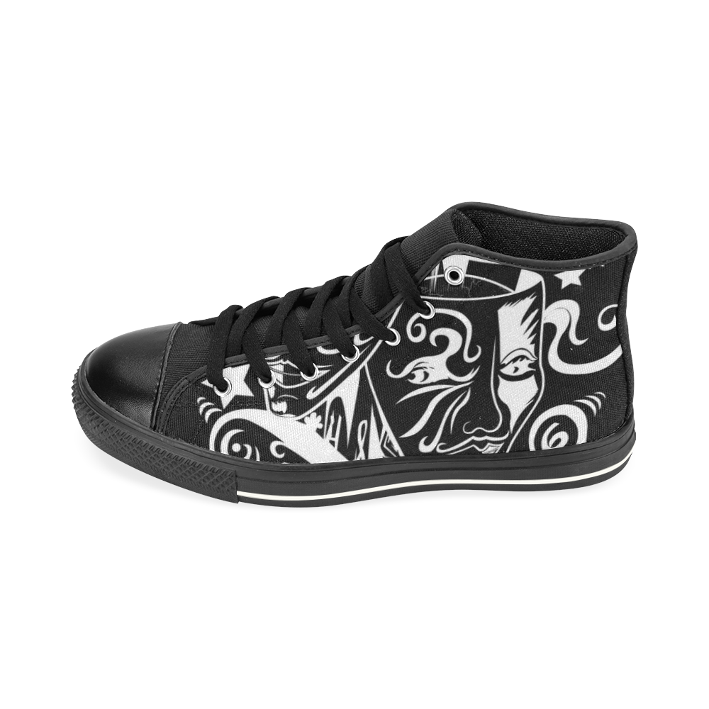 Zodiac - Gemini High Top Canvas Shoes for Kid (Model 017)