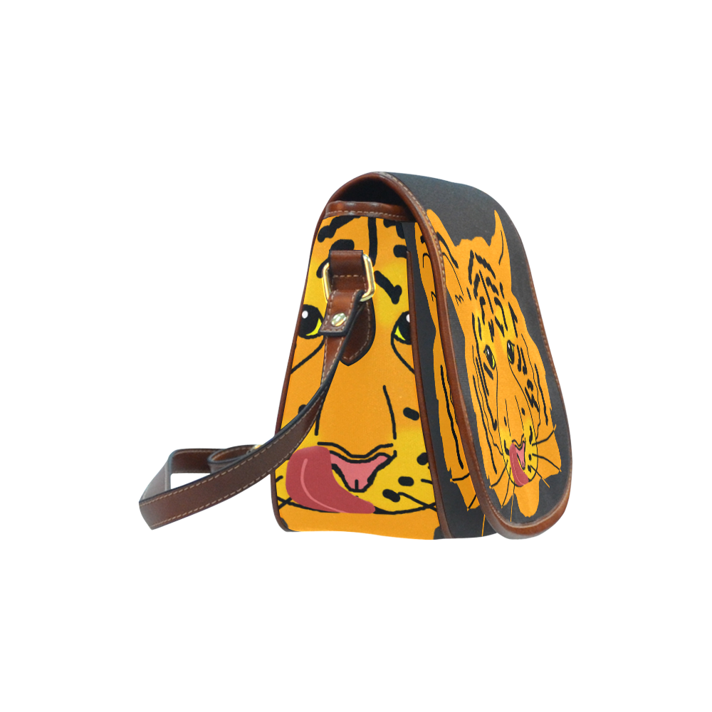 Funny Clever Cunning Wild Tiger Cat Animal Cute Saddle Bag/Large (Model 1649)