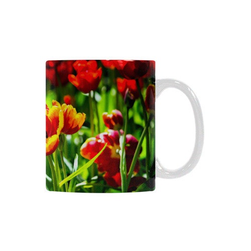 Colorful tulip flowers chic spring floral beauty White Mug(11OZ)