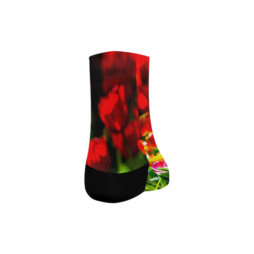 Tulip Flower Colorful Beautiful Spring Floral Quarter Socks