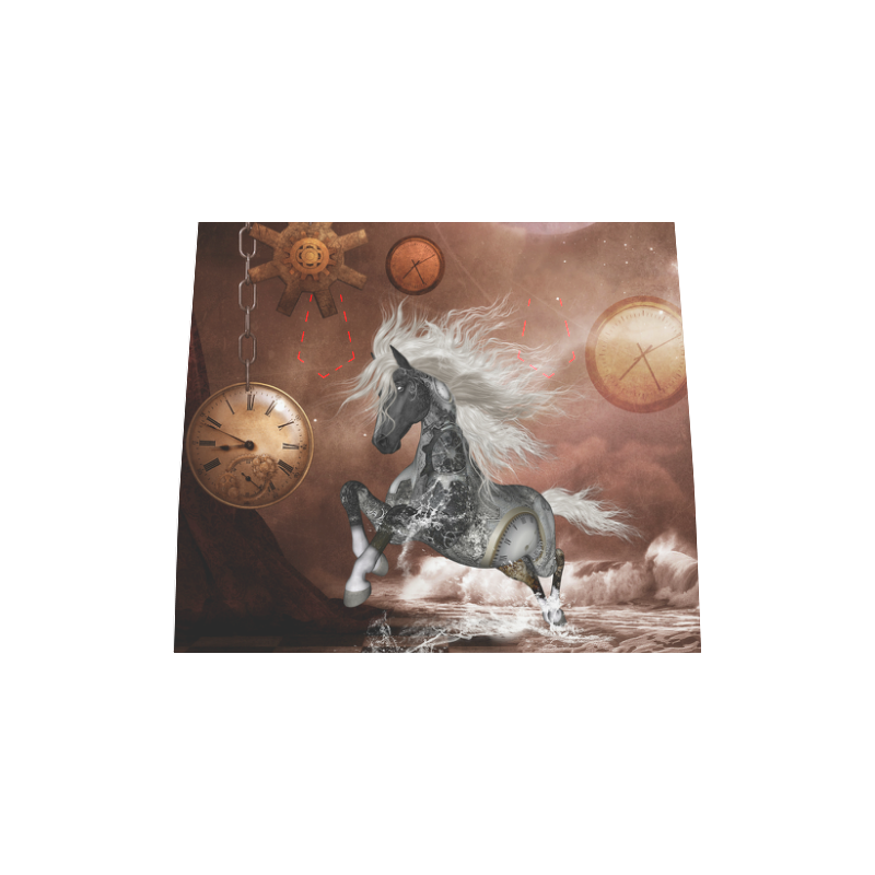 Amazing steampunk horse, silver Boston Handbag (Model 1621)