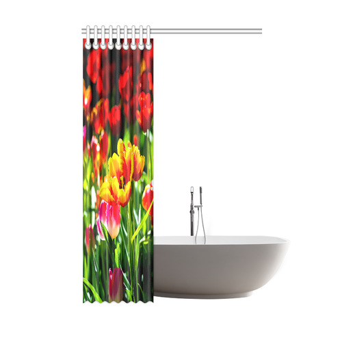Tulip Flower Colorful Beautiful Spring Floral Shower Curtain 48"x72"