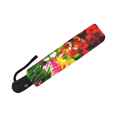 Tulip Flower Colorful Beautiful Spring Floral Auto-Foldable Umbrella (Model U04)
