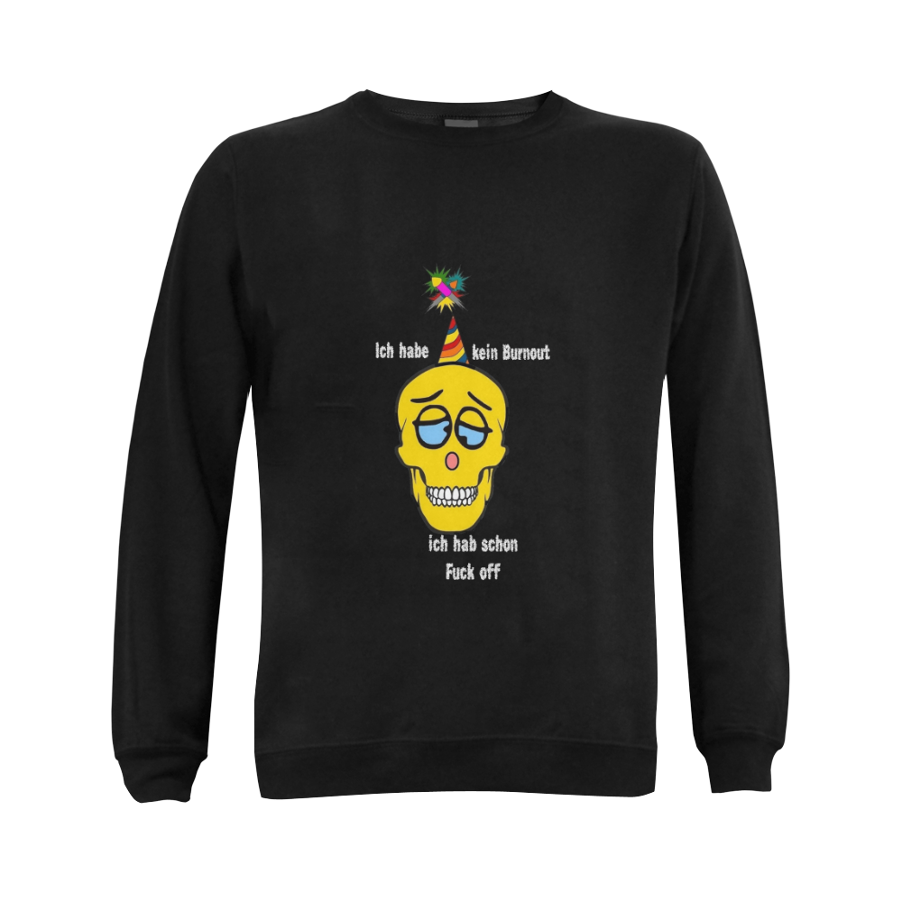 Burnout Skully by Popart Lover Gildan Crewneck Sweatshirt(NEW) (Model H01)