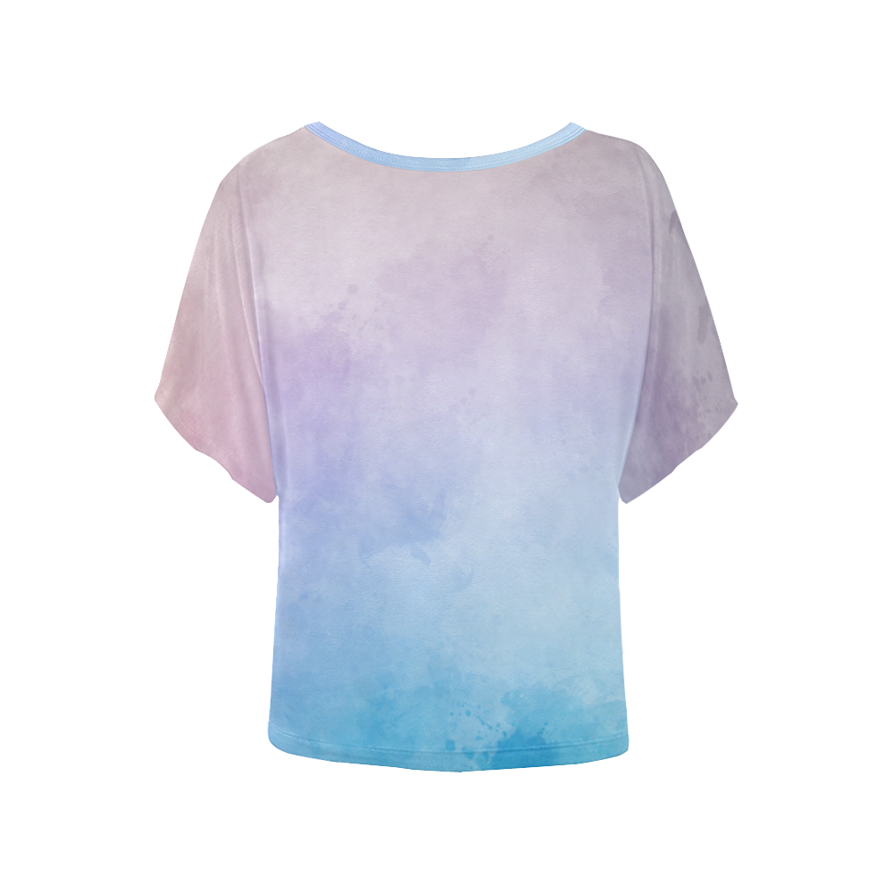 Lovely Aquarell Moves Women's Batwing-Sleeved Blouse T shirt (Model T44)