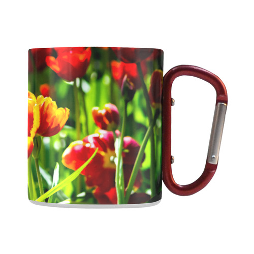Colorful tulip flowers chic spring floral beauty Classic Insulated Mug(10.3OZ)