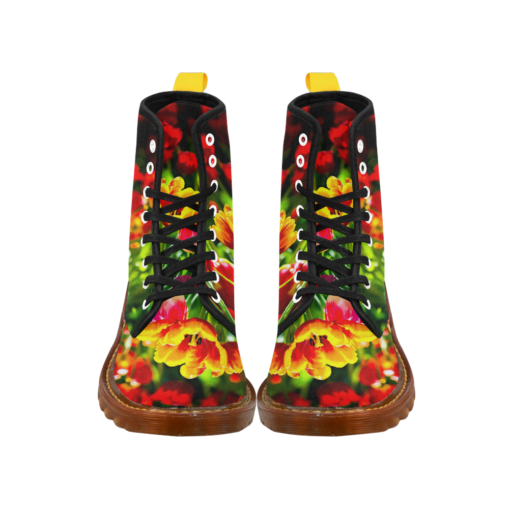 Tulip Flower Colorful Beautiful Spring Floral Martin Boots For Women Model 1203H