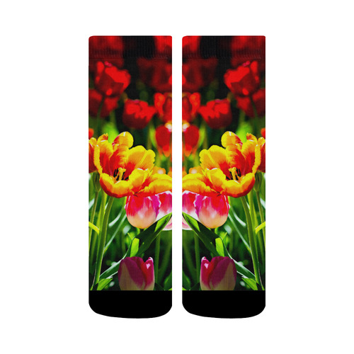 Tulip Flower Colorful Beautiful Spring Floral Crew Socks