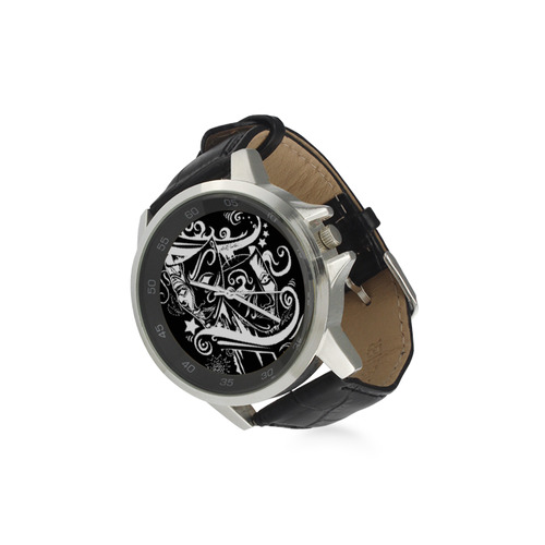 Zodiac - Gemini Unisex Stainless Steel Leather Strap Watch(Model 202)