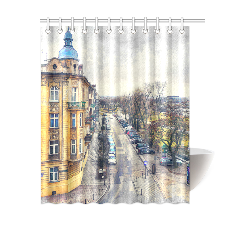 Cracow Krakow city art Shower Curtain 60"x72"