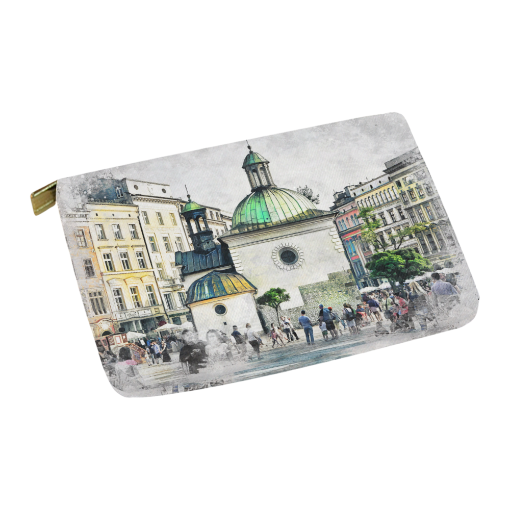 Cracow Krakow city art Carry-All Pouch 12.5''x8.5''