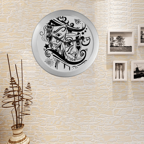 Zodiac - Gemini Silver Color Wall Clock
