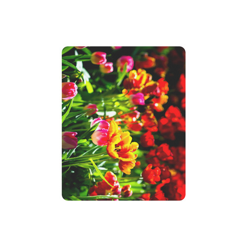 Colorful tulip flowers chic spring floral beauty Rectangle Mousepad