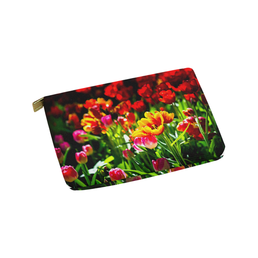 Colorful tulip flowers chic spring floral beauty Carry-All Pouch 9.5''x6''