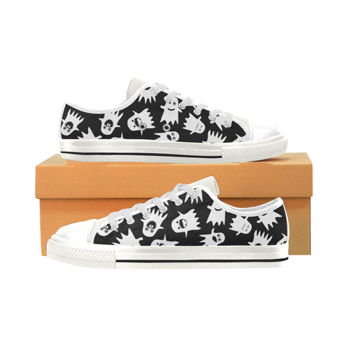 Halloween Ghosts Low Top Canvas Shoes for Kid (Model 018)