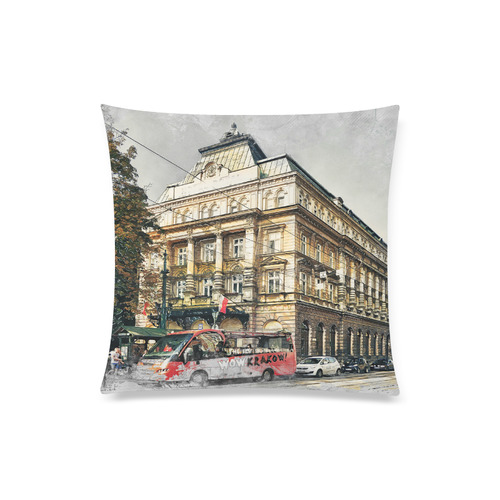 Cracow Krakow city art Custom Zippered Pillow Case 20"x20"(Twin Sides)