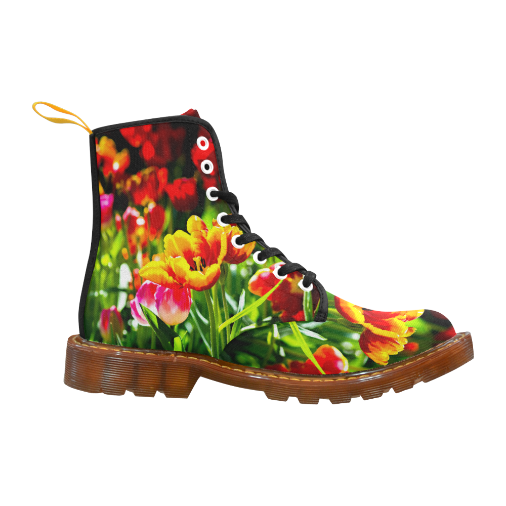 Tulip Flower Colorful Beautiful Spring Floral Martin Boots For Women Model 1203H