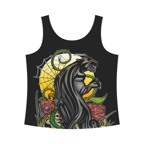 Panther All Over Print Tank Top for Women (Model T43)