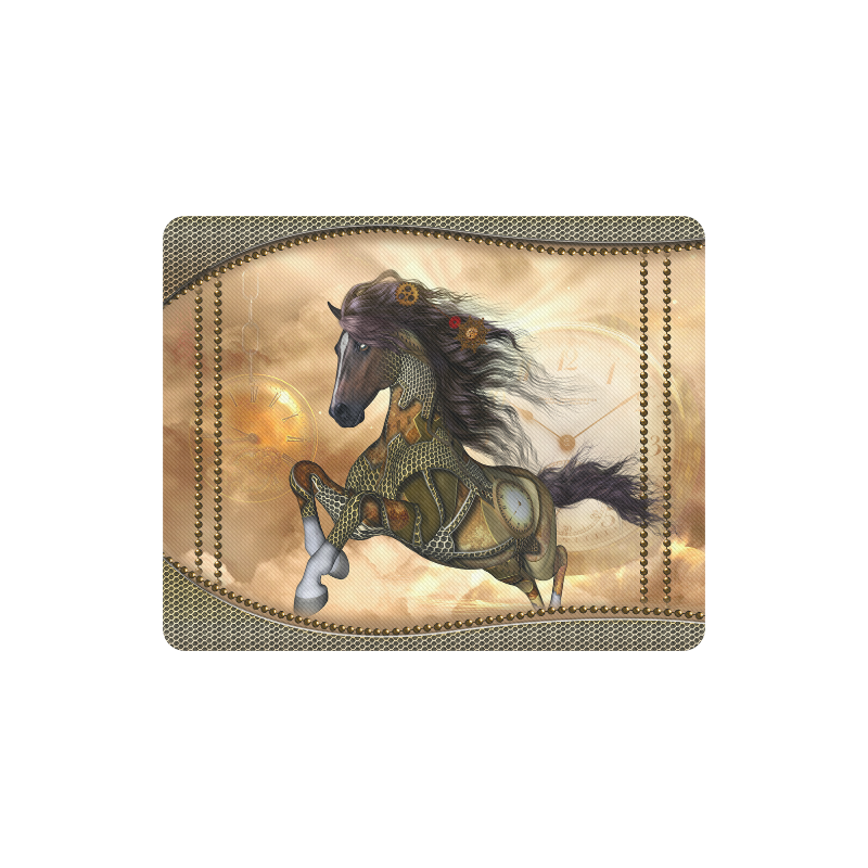 Aweseome steampunk horse, golden Rectangle Mousepad