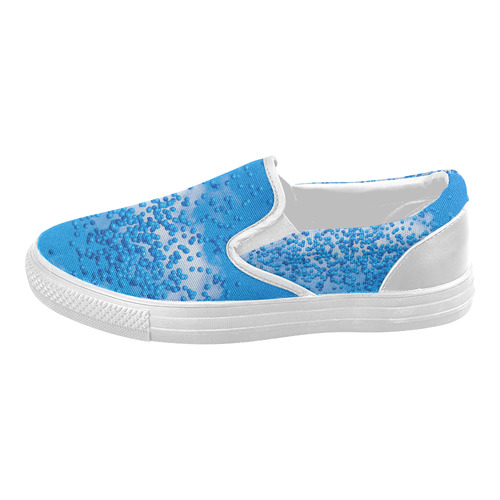 Blue Toy Balloons Flight Air Sky Atmosphere Cool Women's Slip-on Canvas Shoes (Model 019)