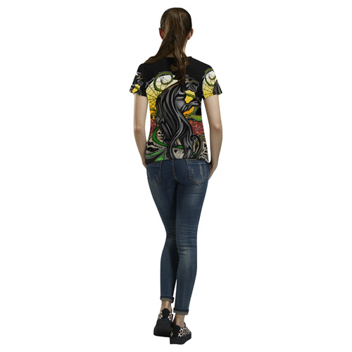 Panther All Over Print T-Shirt for Women (USA Size) (Model T40)