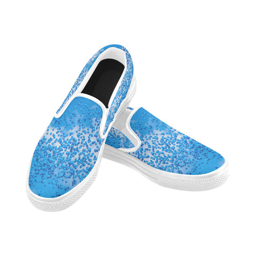 Blue Toy Balloons Flight Air Sky Atmosphere Cool Men's Slip-on Canvas Shoes (Model 019)
