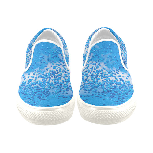 Blue Toy Balloons Flight Air Sky Atmosphere Cool Slip-on Canvas Shoes for Kid (Model 019)
