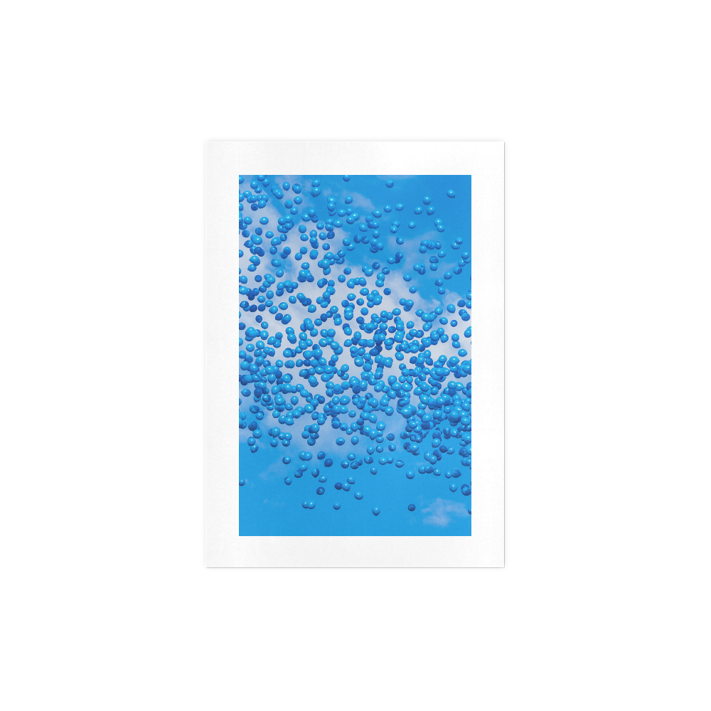 Blue Toy Balloons Flight Air Sky Dream Art Print 7‘’x10‘’