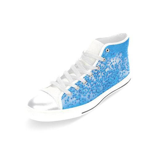 Blue Toy Balloons Flight Air Sky Atmosphere Cool Women's Classic High Top Canvas Shoes (Model 017)