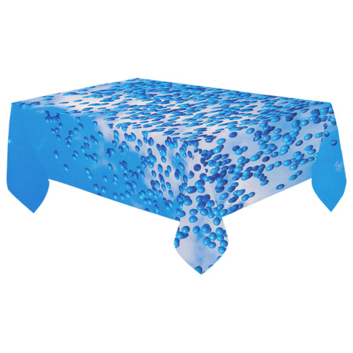 Blue Toy Balloons Flight Fantasy Atmosphere Dream Cotton Linen Tablecloth 60"x 104"