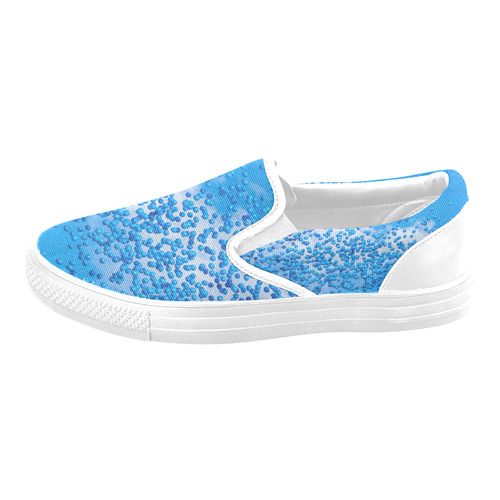 Blue Toy Balloons Flight Air Sky Atmosphere Cool Women's Unusual Slip-on Canvas Shoes (Model 019)