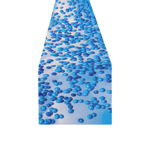 Blue Toy Balloons Flight Fantasy Atmosphere Dream Table Runner 14x72 inch