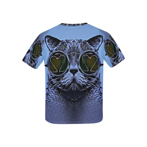 CAT BLUE KITTY KIDS Kids' All Over Print T-shirt (USA Size) (Model T40)