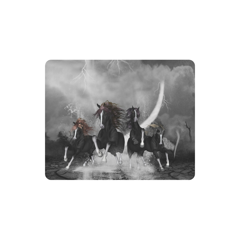 Awesome running black horses Rectangle Mousepad