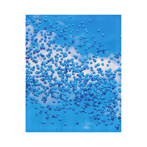 Blue Toy Balloons Flight Air Sky Atmosphere Dream Duvet Cover 86"x70" ( All-over-print)
