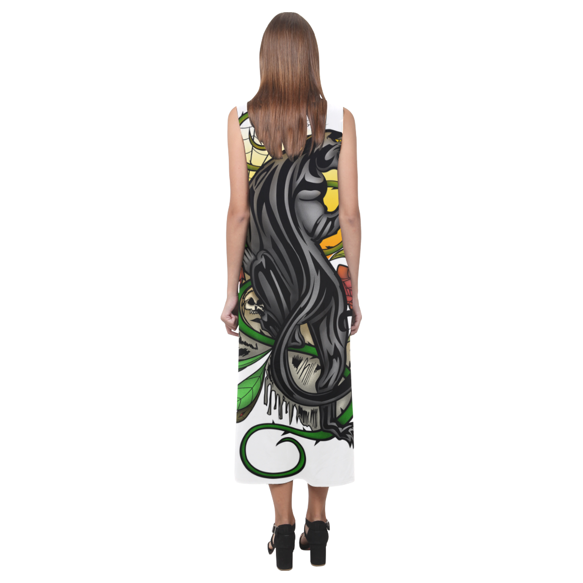 Panther Phaedra Sleeveless Open Fork Long Dress (Model D08)