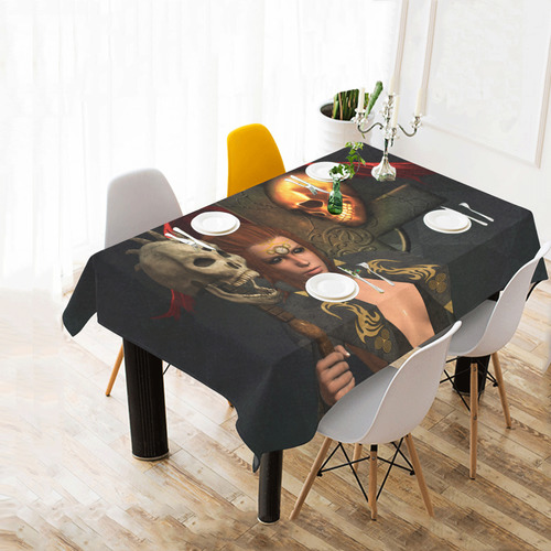 The dark site, fairy with skulls Cotton Linen Tablecloth 60" x 90"