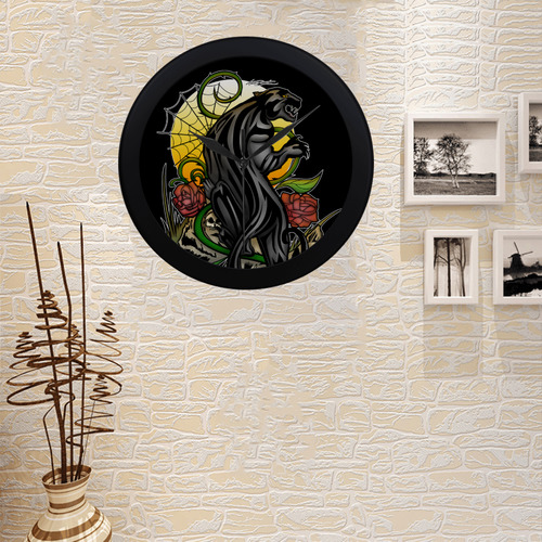 Panther Circular Plastic Wall clock