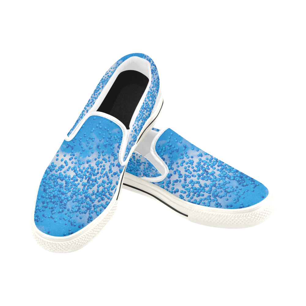 Blue Toy Balloons Flight Air Sky Atmosphere Cool Slip-on Canvas Shoes for Kid (Model 019)